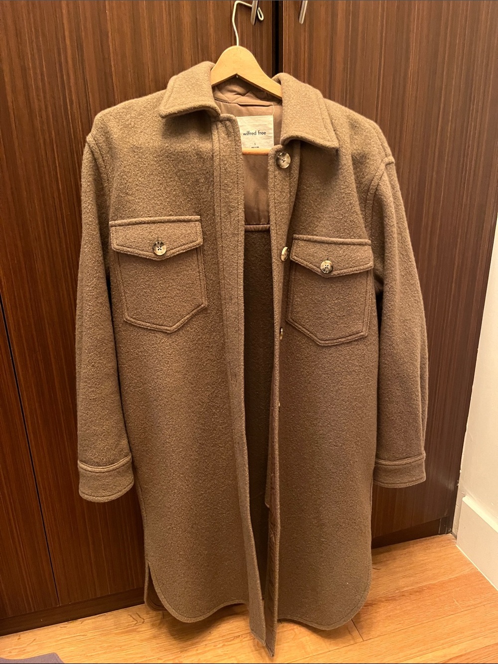 Wilfred Brown Wool Blend Pea Coat